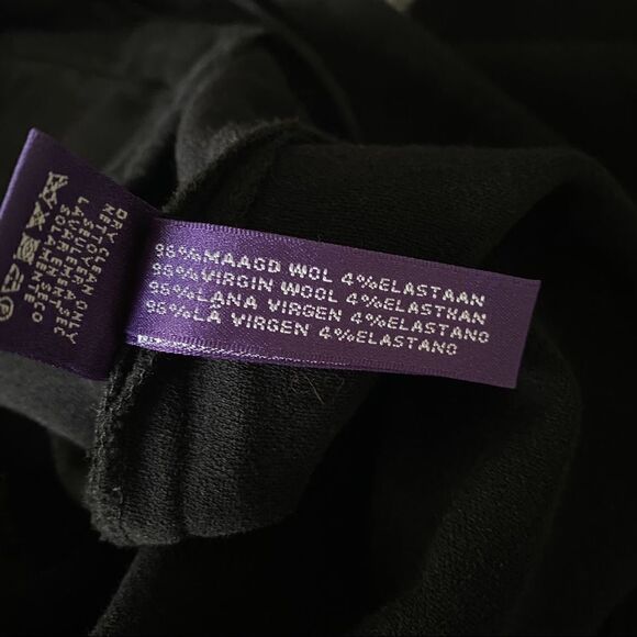 ralph Lauren Purple Label Virgin Wool Trouser Pants Black 6 - Picture 7 of 8